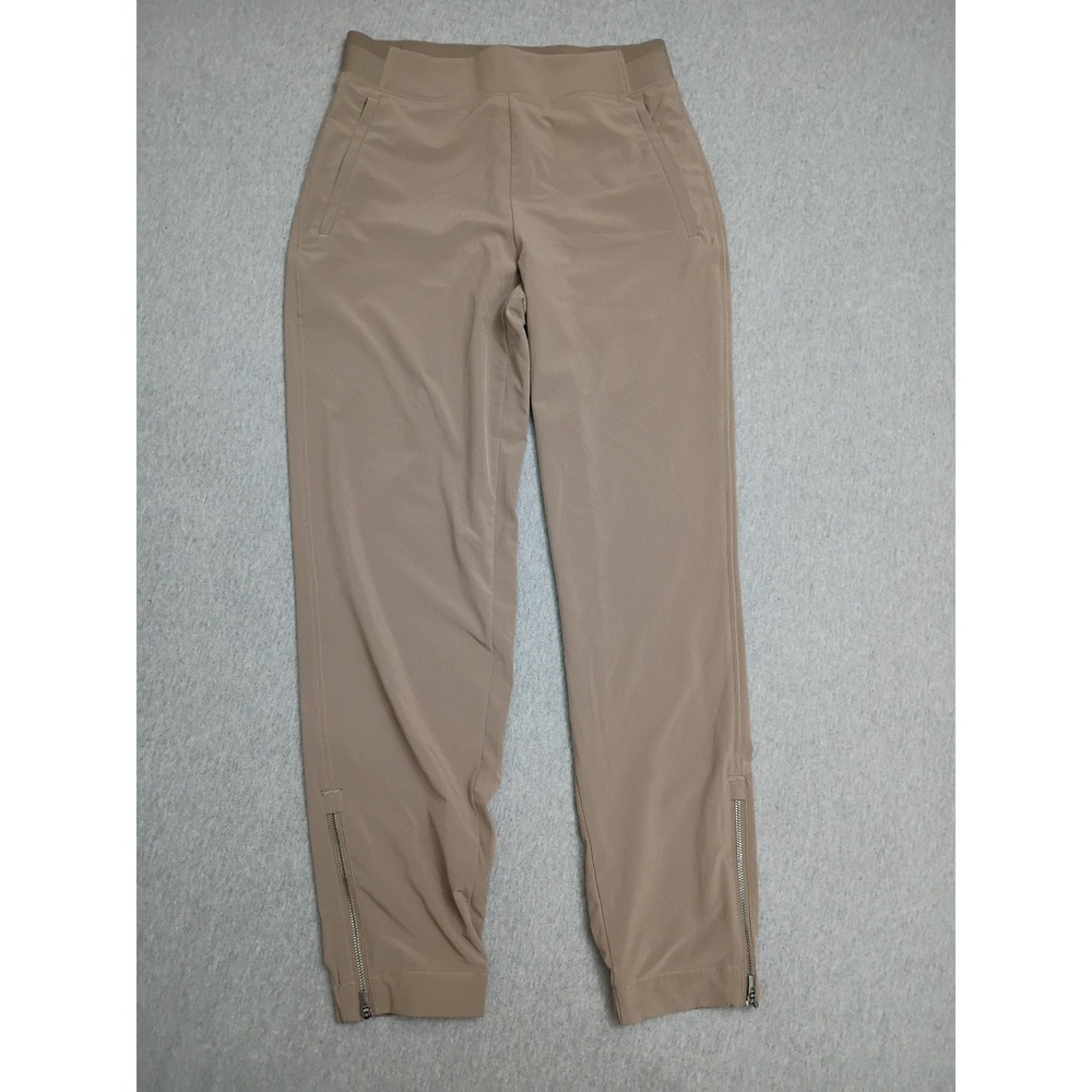 Athleta Trekkie North Jogger Pants Tan Brown Hiking Travel Zips 533443 Womens 0